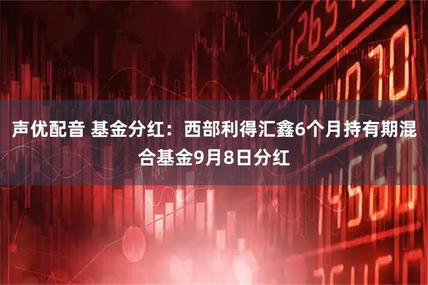 声优配音 基金分红：西部利得汇鑫6个月持有期混合基金9月8日分红