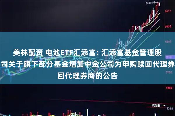 美林配资 电池ETF汇添富: 汇添富基金管理股份有限公司关于旗下部分基金增加中金公司为申购赎回代理券商的公告